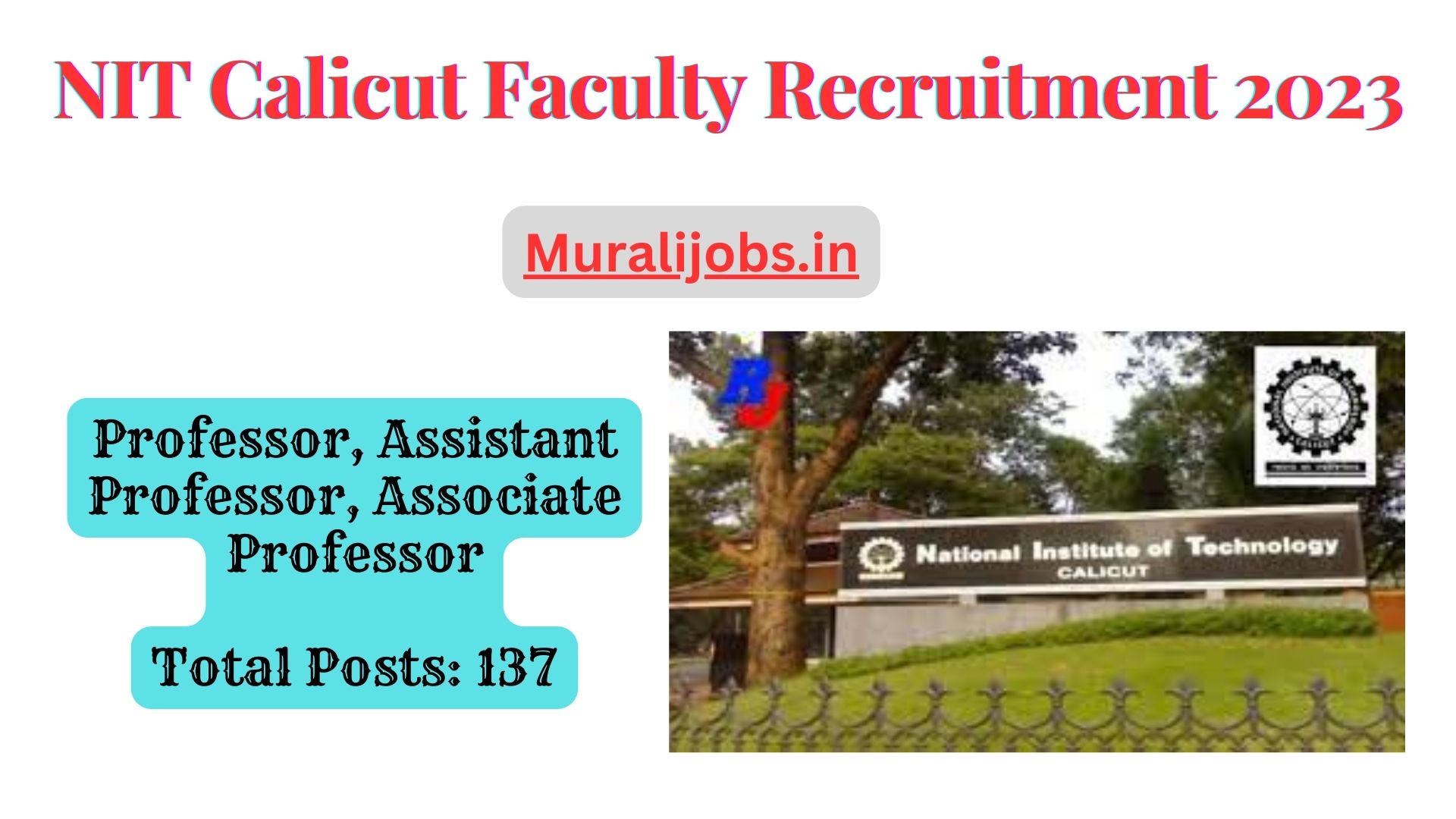 NIT Calicut Faculty Recruitment 2024 Apply 137+Posts Vacancy Salary Syllabus Notification Updates at Nitc.ac.in