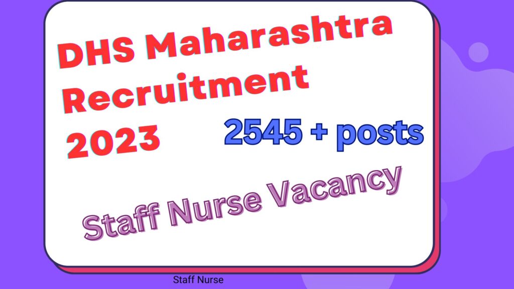 DHS maharashtra Staff Nurse Recruitment 2023