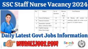 SSC Staff nurse vacancy 2024 Sarkari result